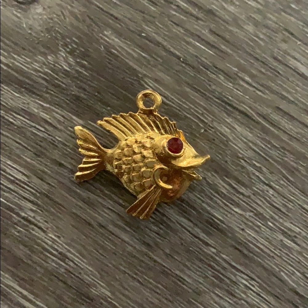 Gold fish necklace charm